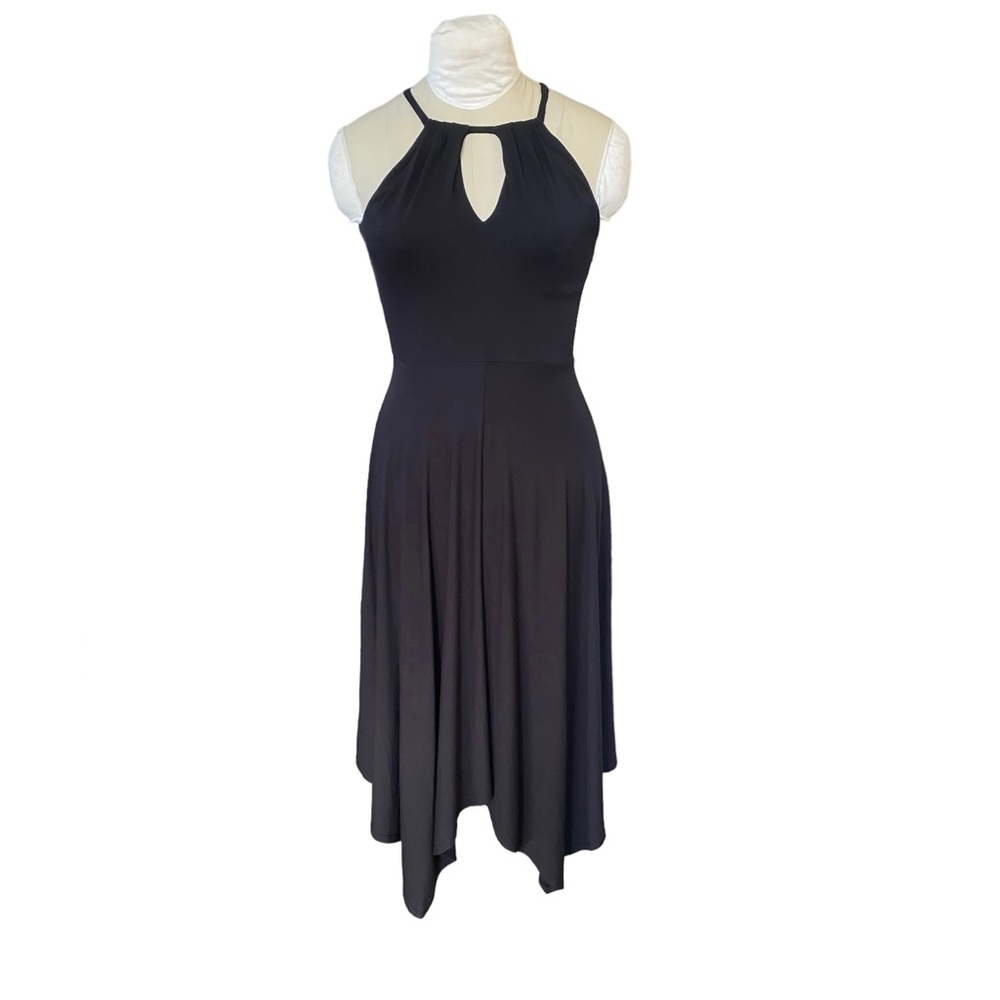 Ann Taylor Halter Black Dress Rayon blend size 0